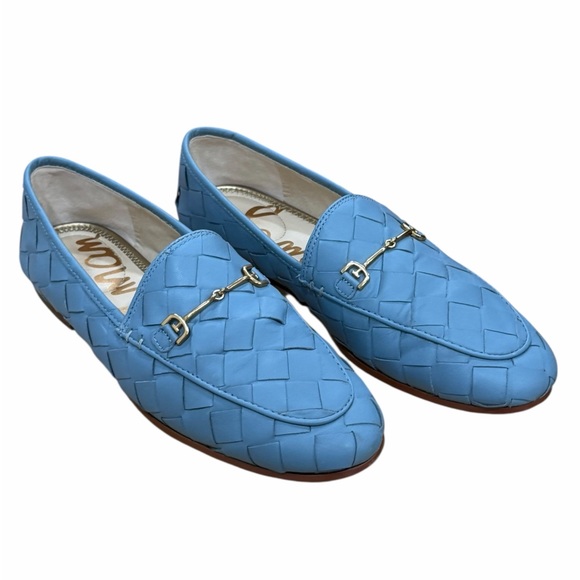 Sam Edelman Loraine Woven Leather Loafers Aspen Sky Blue Size 8 - Picture 3 of 9